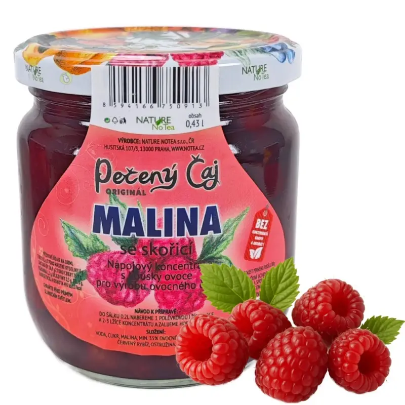 Sleva Nature NoTea s.r.o. Pečený čaj Notea - Malina se skořicí 430ml