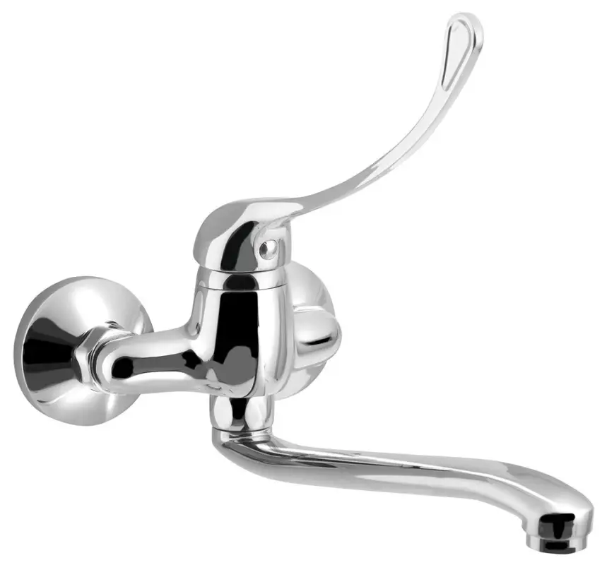 AQUALINE AQUALINE 35 nástěnná baterie, rozteč 100mm, lékařská páka, ramínko ploché zvýšené, 220mm, chrom Bezpečná Platba