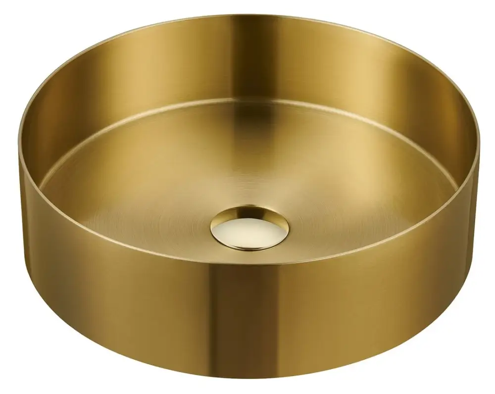 Objednat Nyní SAPHO AURUM nerezové umyvadlo na desku, průměr 38cm, včetně výpusti, zlato mat