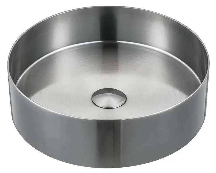 Sleva SAPHO AURUM nerezové umyvadlo na desku, průměr 38cm, včetně výpusti, nerez mat