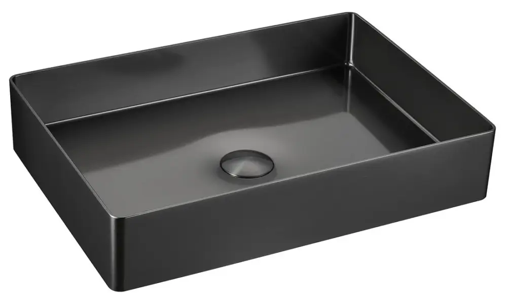 Top Prodej SAPHO AURUM nerezové umyvadlo na desku, 50x35cm, včetně výpusti, gun metal