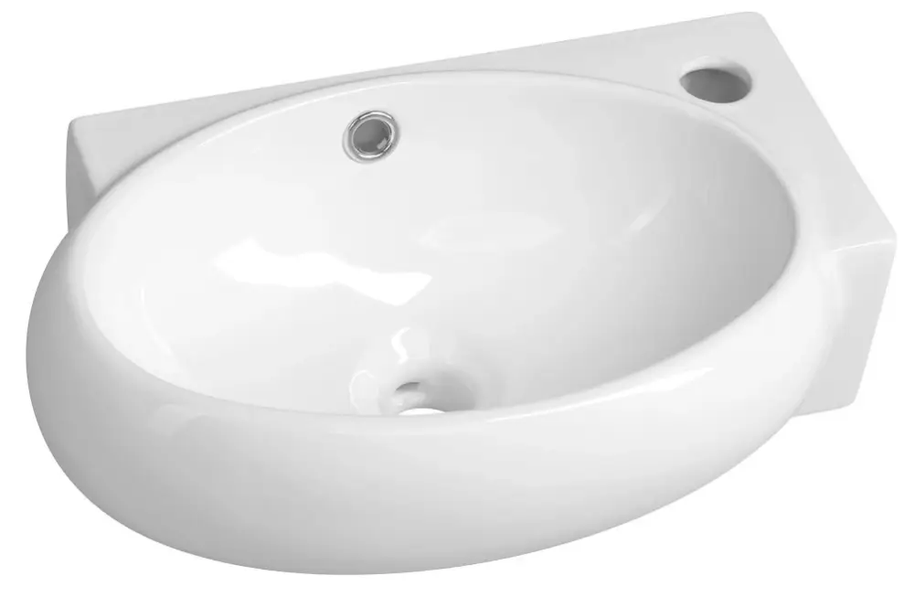Must-Have SAPHO RIBERA keramické umývátko rohové 43x28,5cm, otvor pro baterii vpravo, bílá