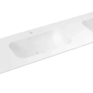 Autentický SAPHO ARUBA dvojumyvadlo, Rockstone, 220x51,5cm, pravé, bílá mat