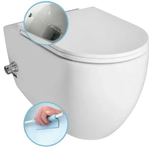 Jen Po Omezenou Doba ISVEA INFINITY CLEANWASH závěsná WC mísa, integrovaný ventil a bidet. sprška, Rimless, 36,5x53cm, bílá