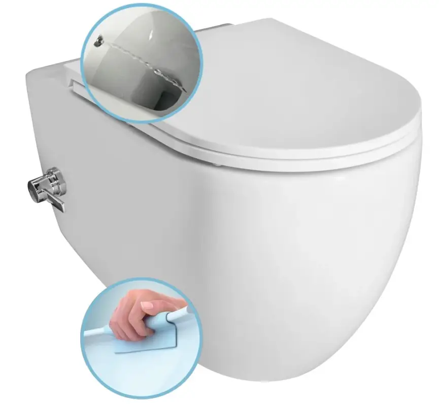 Jen Po Omezenou Doba ISVEA INFINITY CLEANWASH závěsná WC mísa, integrovaný ventil a bidet. sprška, Rimless, 36,5x53cm, bílá