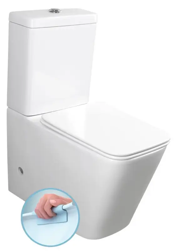 Sleva SAPHO PORTO WC kombi, Rimless, spodní/zadní odpad, bílá