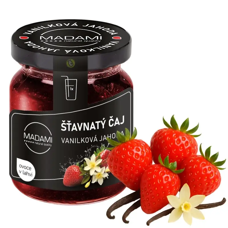 Značkový MADAMI s.r.o. Šťavnatý čaj Madami Jahoda s příchutí vanilky 55g