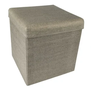 Cenový Hit HomeLife Skládací taburet s úložným prostorem 37 x 37 cm béžová