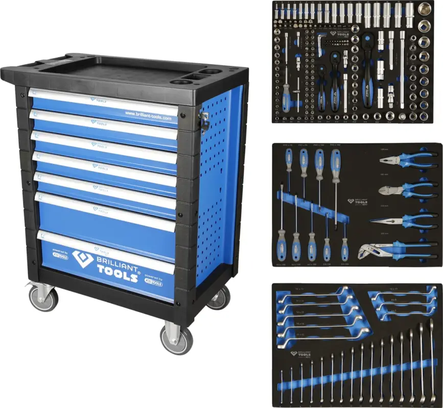Přímo Od Výrobce BGS Vozík dílenský s 207ks prémiového nářadí Brilliant Tools