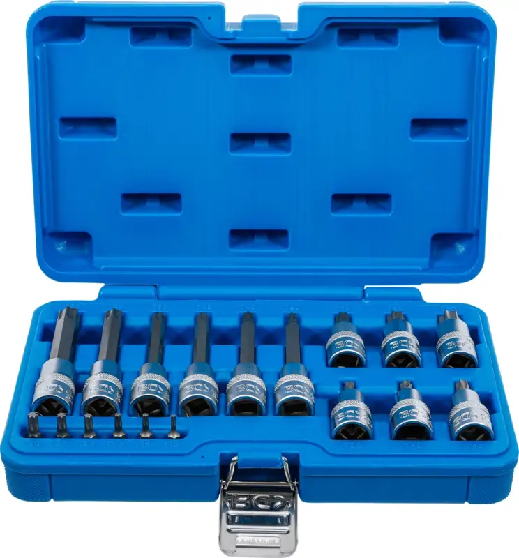 Akční Cena BGS Sada nástrčných hlavic ,6,3 mm (1/4") / 12,5 mm (1/2") ,T-profil (pro Torx) ,18dílná
