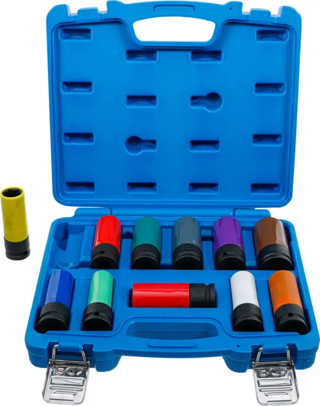 BGS Sada nástrčných hlavic ,12,5 mm (1/2") ,15 - 27 mm a speciální šrouby pro kola ,11dí Nová Kolekce