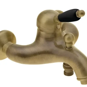 Aktuální SAPHO KIRKÉ BLACK nástěnná vanová baterie, černá páčka, bronz