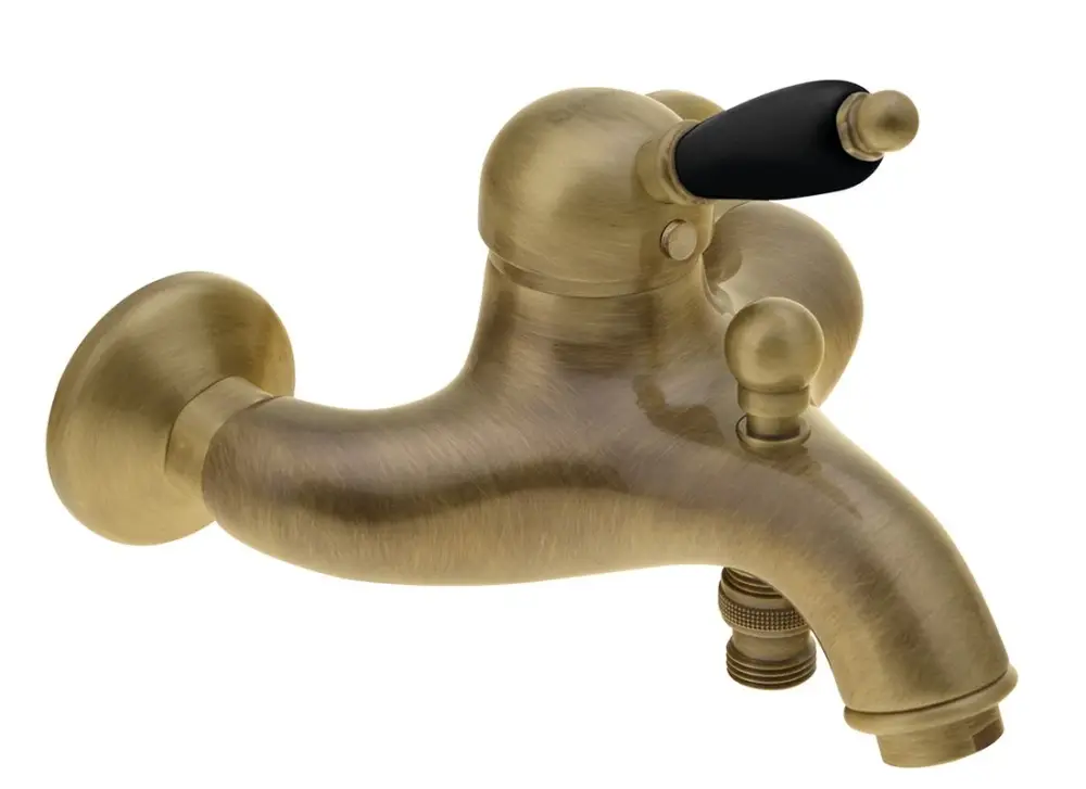 Aktuální SAPHO KIRKÉ BLACK nástěnná vanová baterie, černá páčka, bronz