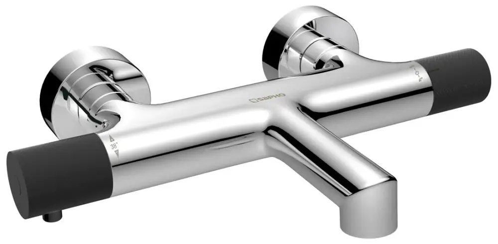 Zlevněný SAPHO SOLARIS nástěnná vanová termostatická baterie, chrom/černá mat