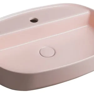 ISVEA INFINITY OVAL keramické umyvadlo na desku, 60x40cm, růžová Salmon Originální