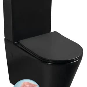 Novinka SAPHO PACO WC kombi, Rimless, spodní/zadní odpad, černá mat