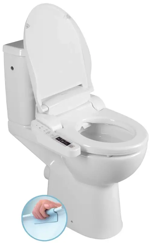 Tovární Cena SAPHO HANDICAP WC kombi zvýšený sedák s elektronickým bidetem BLOOMING EKO PLUS, Rimless, zadní odpad, bílá