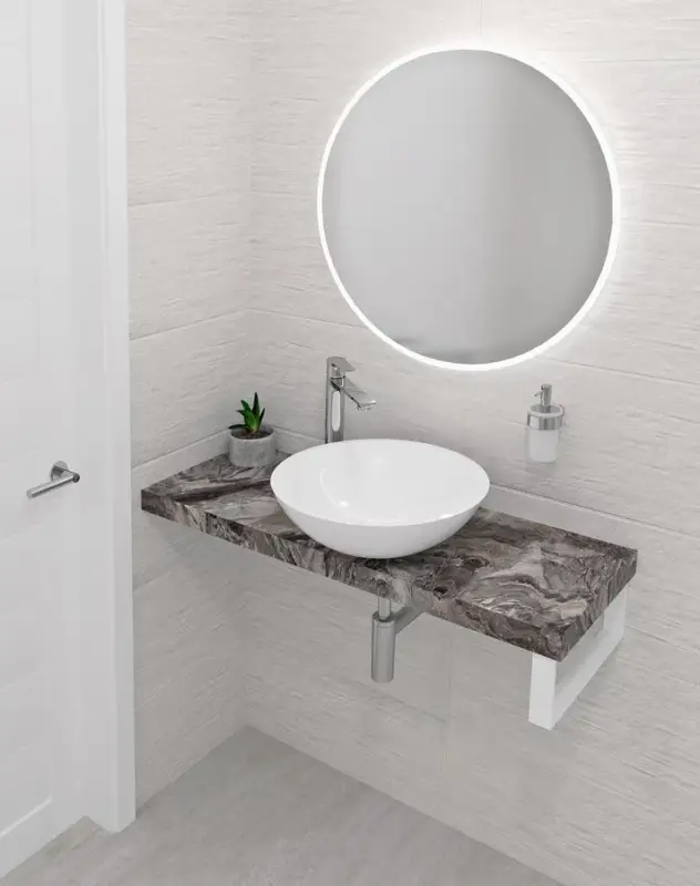 Top Prodej SAPHO AVICE deska pod umyvadlo 240x36cm, tl.5cm, šedý kámen