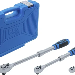 Nová Kolekce BGS Sada přepínacích ráčen | teleskopická | 6,3 mm (1/4") - 10 mm (3/8") - 12,5 mm (1/2") | 3d