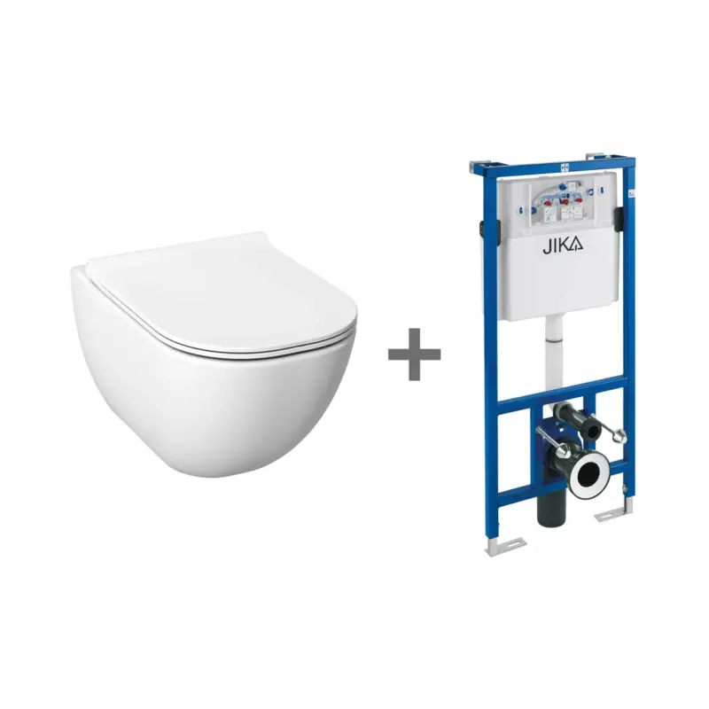 JIKA MIO Závěsný modulový set Rimless se skrytým uchycením + podomítkový modul , Bílá Sleva