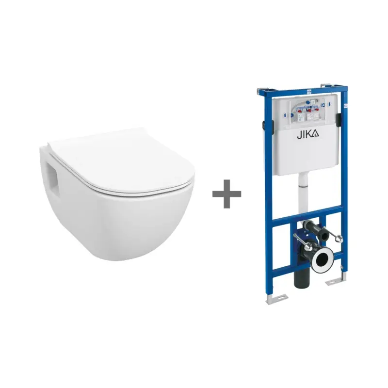 JIKA MIO Závěsný modulový set Rimless s viditelným uchycením + podomítkový modul , Bílá Cenově Výhodný