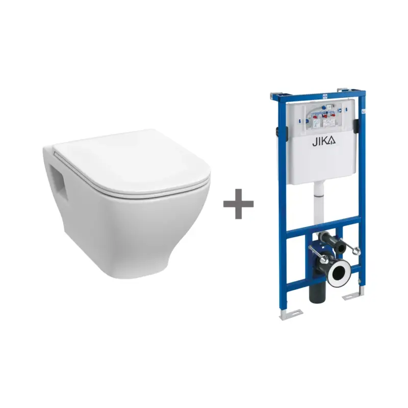 Finální Výprodej DEEP by JIKA Set závěsný klozet Deep by JIKA Rimless + podomítkový modul , viditelné uchycení, Bílá