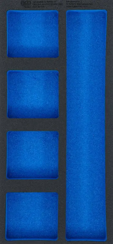 Časově Omezené BGS Pěnová vložka (modul) do dílenského vozíku 1/3, prázdná, 5 přihrádky , 408 x 189 x 32 mm