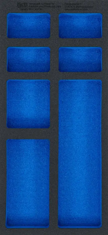 Oblíbený BGS Pěnová vložka (modul) do dílenského vozíku 1/3, prázdná, 7 přihrádky , 408 x 189 x 32 mm