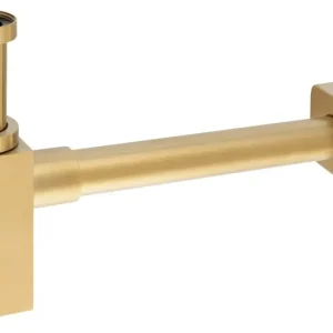 Must-Have SAPHO Umyvadlový sifon 5/4", odpad 32mm, hranatý, zlato mat