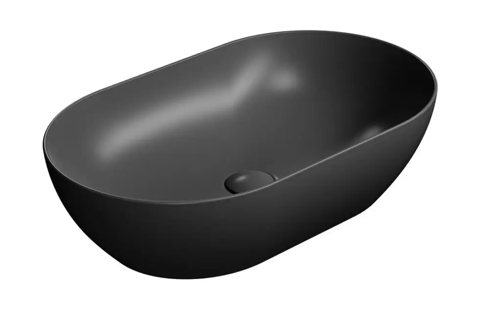 Horká Nabídka GSI PURA keramické umyvadlo na desku 60x37cm, černá mat