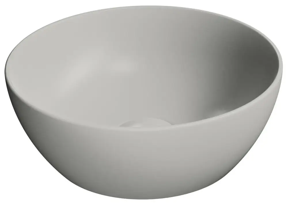 Vysoce Kvalitní GSI PURA keramické umývátko na desku, průměr 32cm, cenere mat