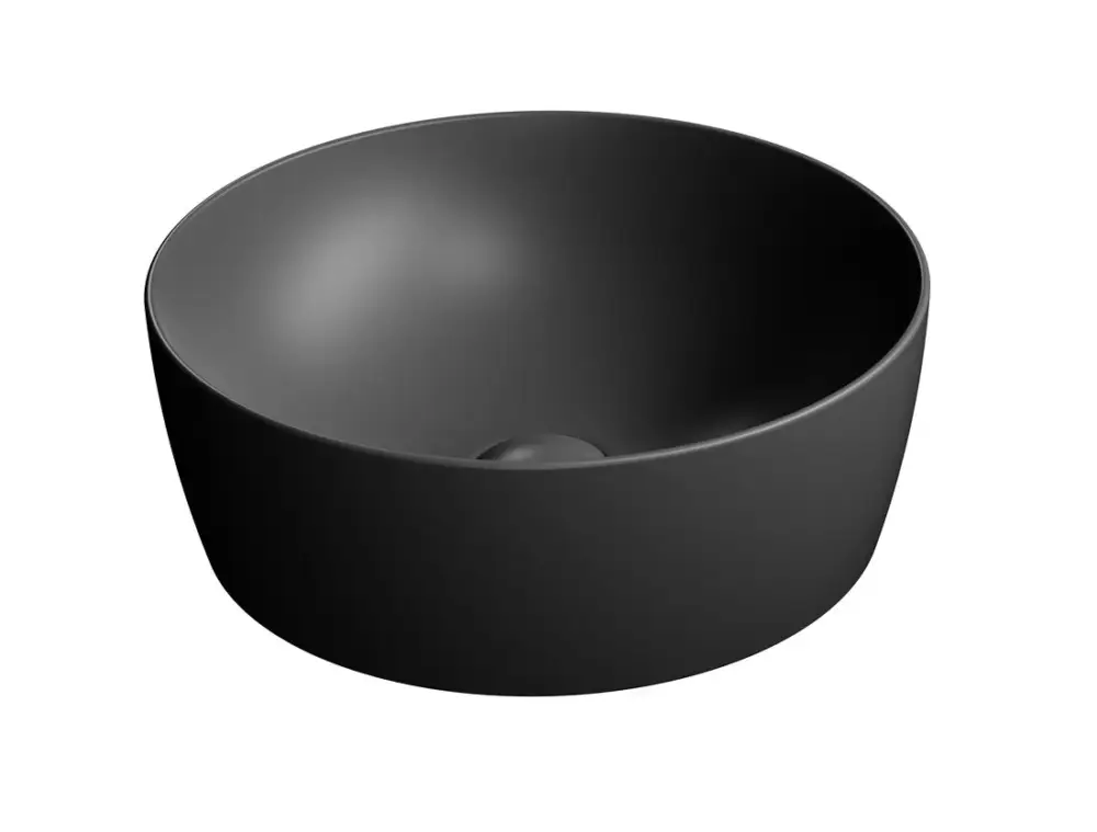 Finální Výprodej GSI NUBES keramické umyvadlo na desku průměr 40cm, černá mat