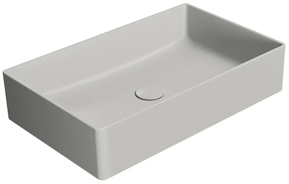 Cenově Výhodný GSI KUBE X keramické umyvadlo na desku, 60x37cm, cenere mat