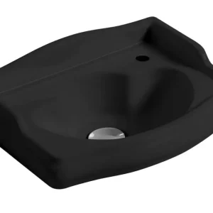Must-Have KERASAN RETRO keramické umývátko 41x30cm, otvor pro baterii vpravo, černá mat