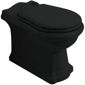 KERASAN RETRO WC mísa stojící, 39x61cm, spodní/zadní odpad, černá mat Must-Have