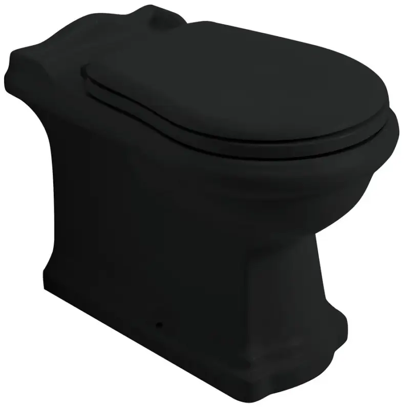 KERASAN RETRO WC mísa stojící, 39x61cm, spodní/zadní odpad, černá mat Must-Have