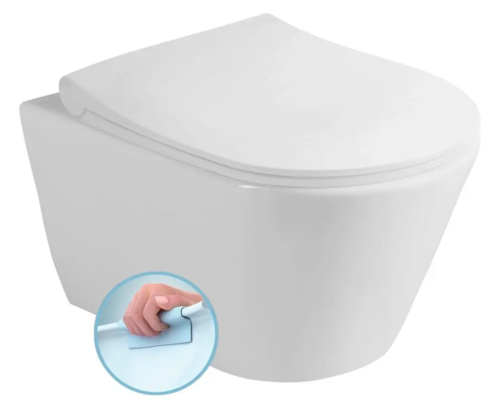 Nová Kolekce SAPHO AVVA SHORT závěsná WC mísa, Rimless, 35,5x49cm, bílá