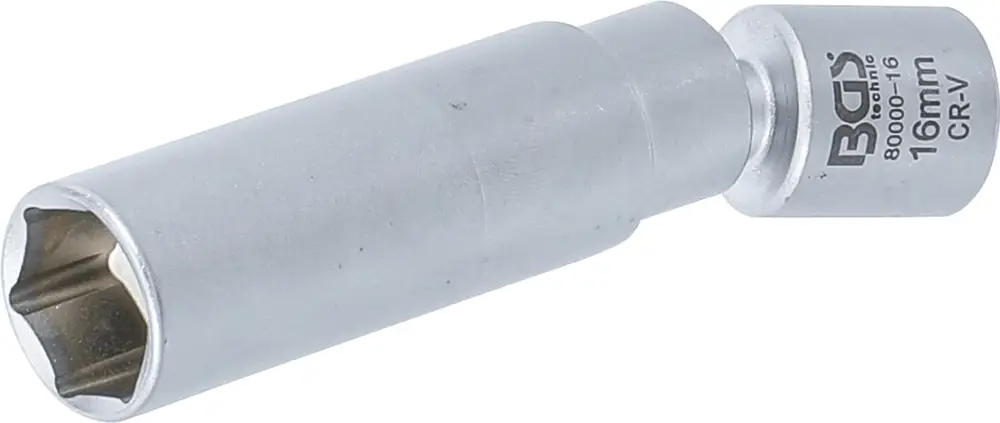 Omezená Nabídka BGS Kloubová hlavice na žhavicí a zapalovací svíčky, 10 mm (3/8"), 16 mm - BGS 80000-16