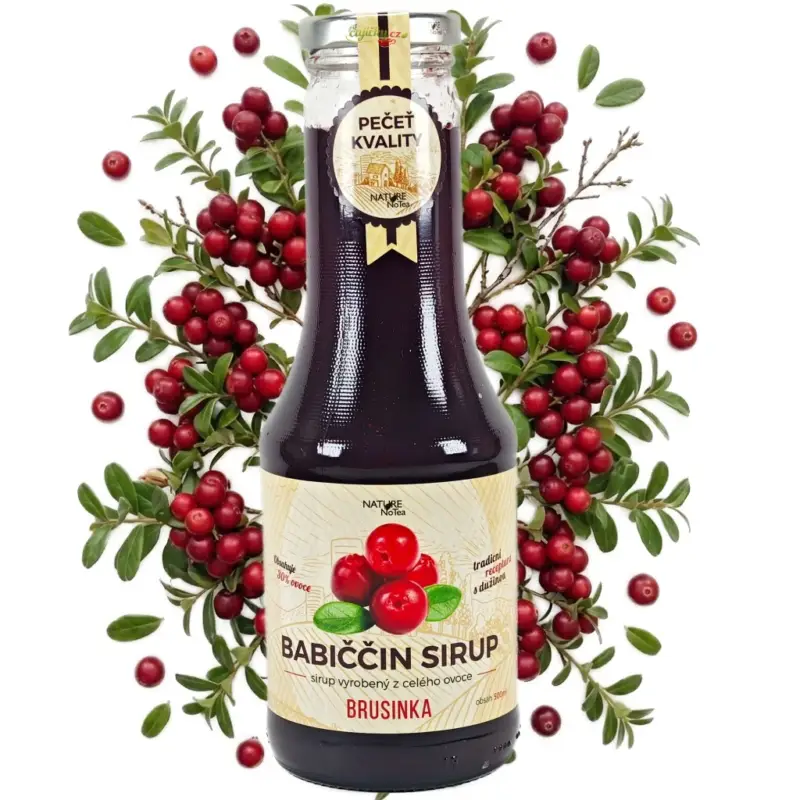 Omezená Nabídka Nature NoTea Babiččin sirup Brusinka 500 ml