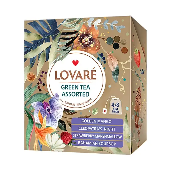 Kolekce čajů Lovaré Green Tea Assorted (32 sáčků) Levný