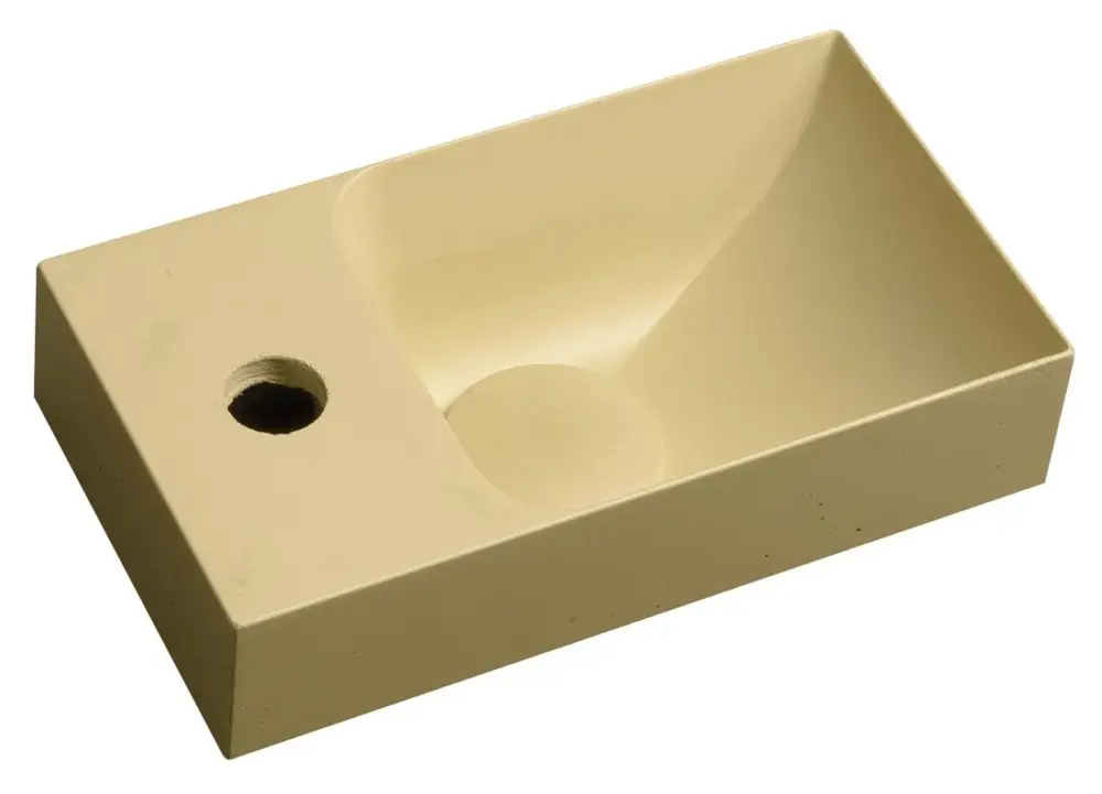 Výprodej SAPHO PICCOLINO betonové umývátko 30,8x17cm, baterie vlevo, žlutá mat