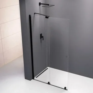 Výhodná Nabídka POLYSAN ROLLS BLACK sprchové dveře do prostoru 1600 mm, výška 2000 mm, čiré sklo