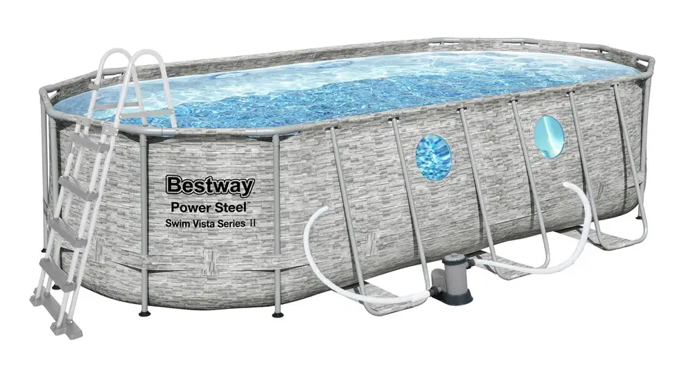 Bestway Bazén Power Steel Stacked Stone Swim Vista 5,49 x 2,74 x 1,22 m - 56716 Bezpečná Platba