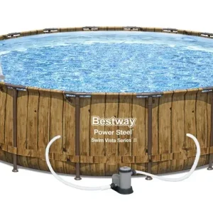 Sezónní Sleva Bestway Bazén Power Steel Wood Swim Vista 5,49 x 1,22 m - 56977