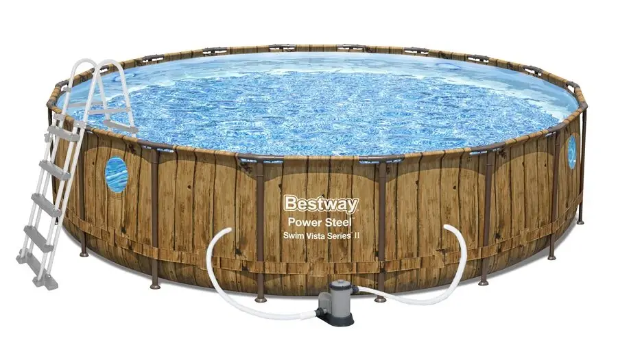 Sezónní Sleva Bestway Bazén Power Steel Wood Swim Vista 5,49 x 1,22 m - 56977