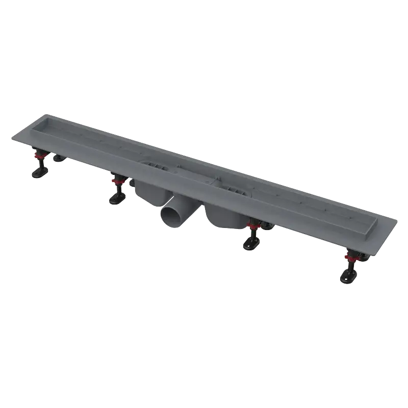 Sezónní Sleva ALCAPLAST Sprchový liniový žlab plastový, s okrajem, pro perforovaný nebo oboustranný rošt (plný / vložení dlažby), délka 650 mm APZ12-650