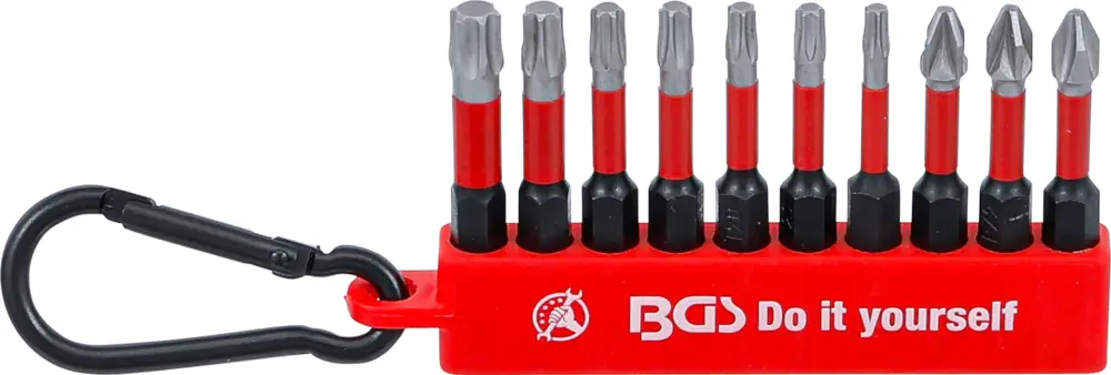 BGS Sada torzní bitů,pohon vnější šestihran 6,3 mm (1/4"),10dílná - BGS 20818 Top Prodej