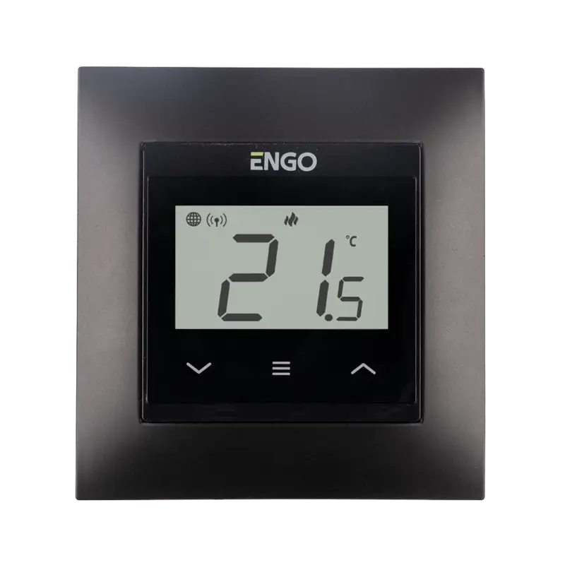 Vrácení Zdarma ENGO Controls Wi-Fi termostat E55-B vhodný do rámečku 55x55, černý, ENGO Smart, TUYA