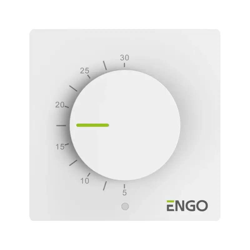 Autentický ENGO Controls Manuální termostat s ovládacím kolečkem ESIMPLE-230W, bílý