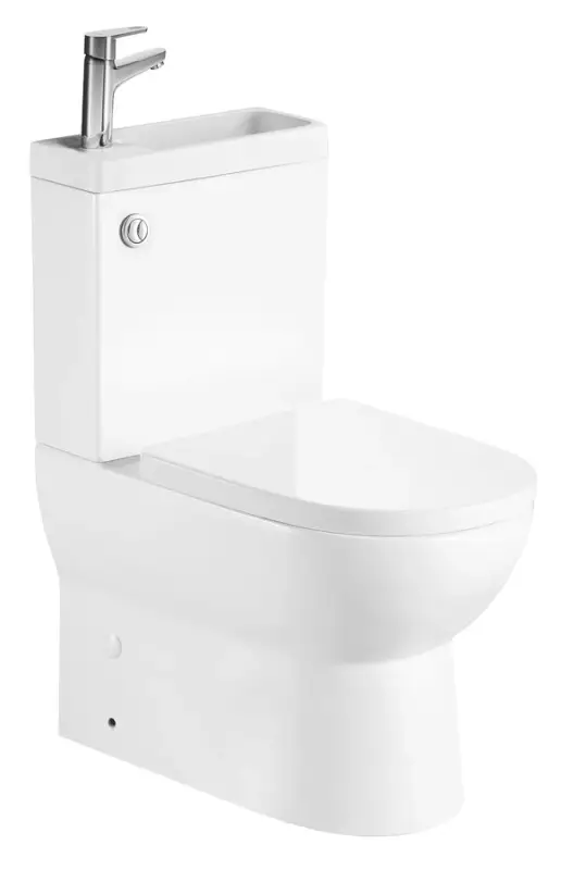 Finální Výprodej AQUALINE JALTA HYGIE WC kombi s umývátkem, Rimless, spodní/zadní odpad, bílá